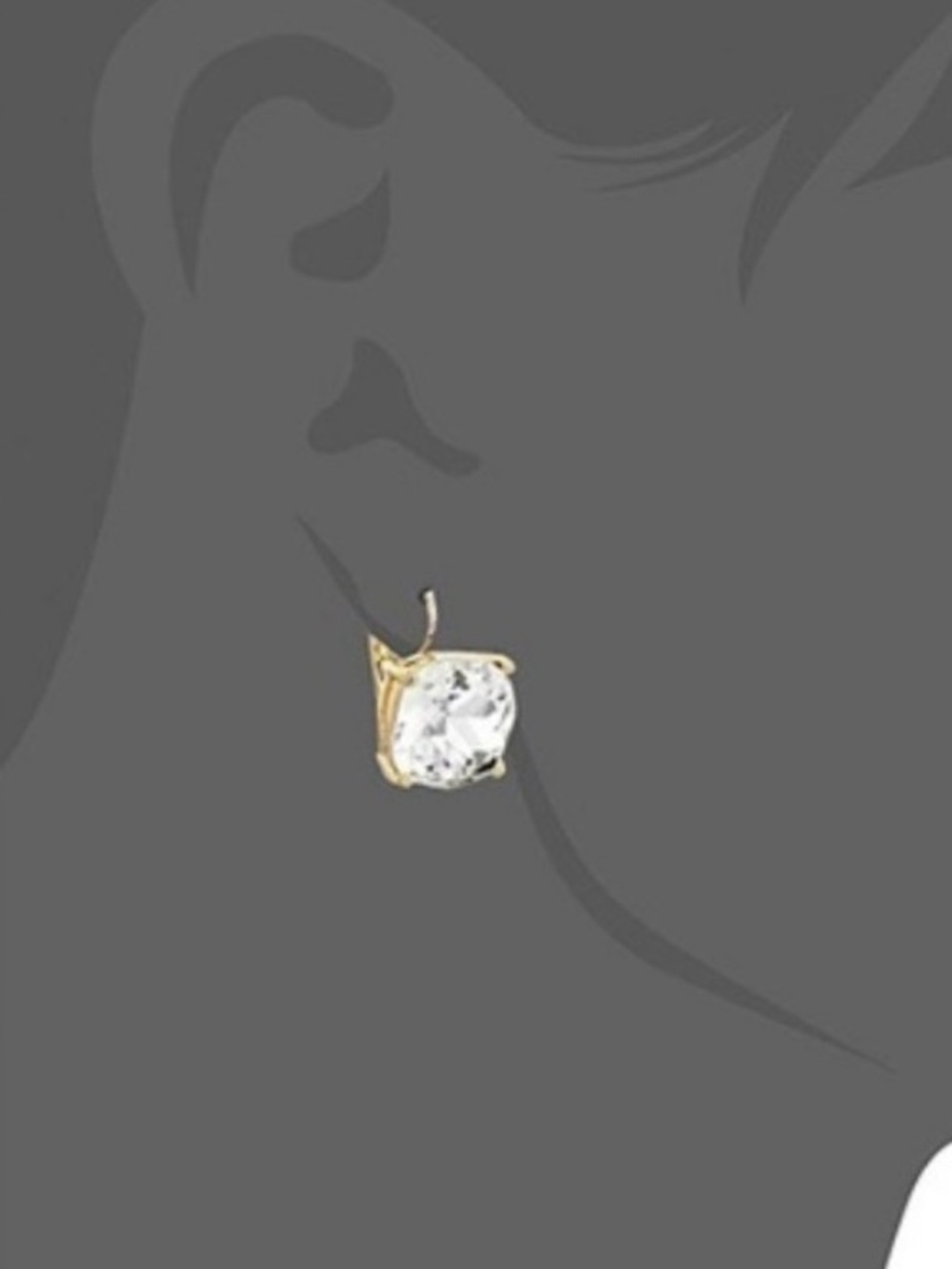 kate spade white crystal and gold hook earrings - Picture 4 of 6